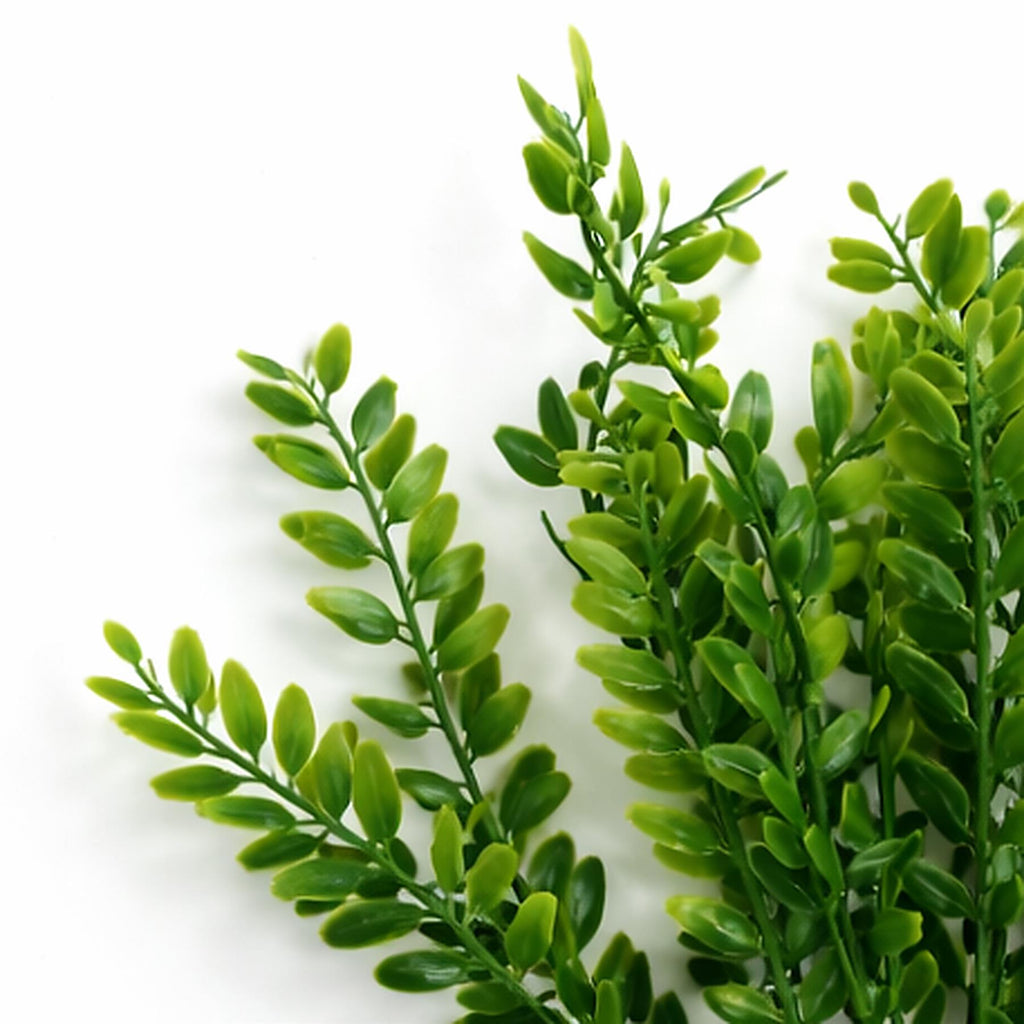 32cm Artificial Boxwood Style Foliage Spray Stem – Faux Green Leaf Bush