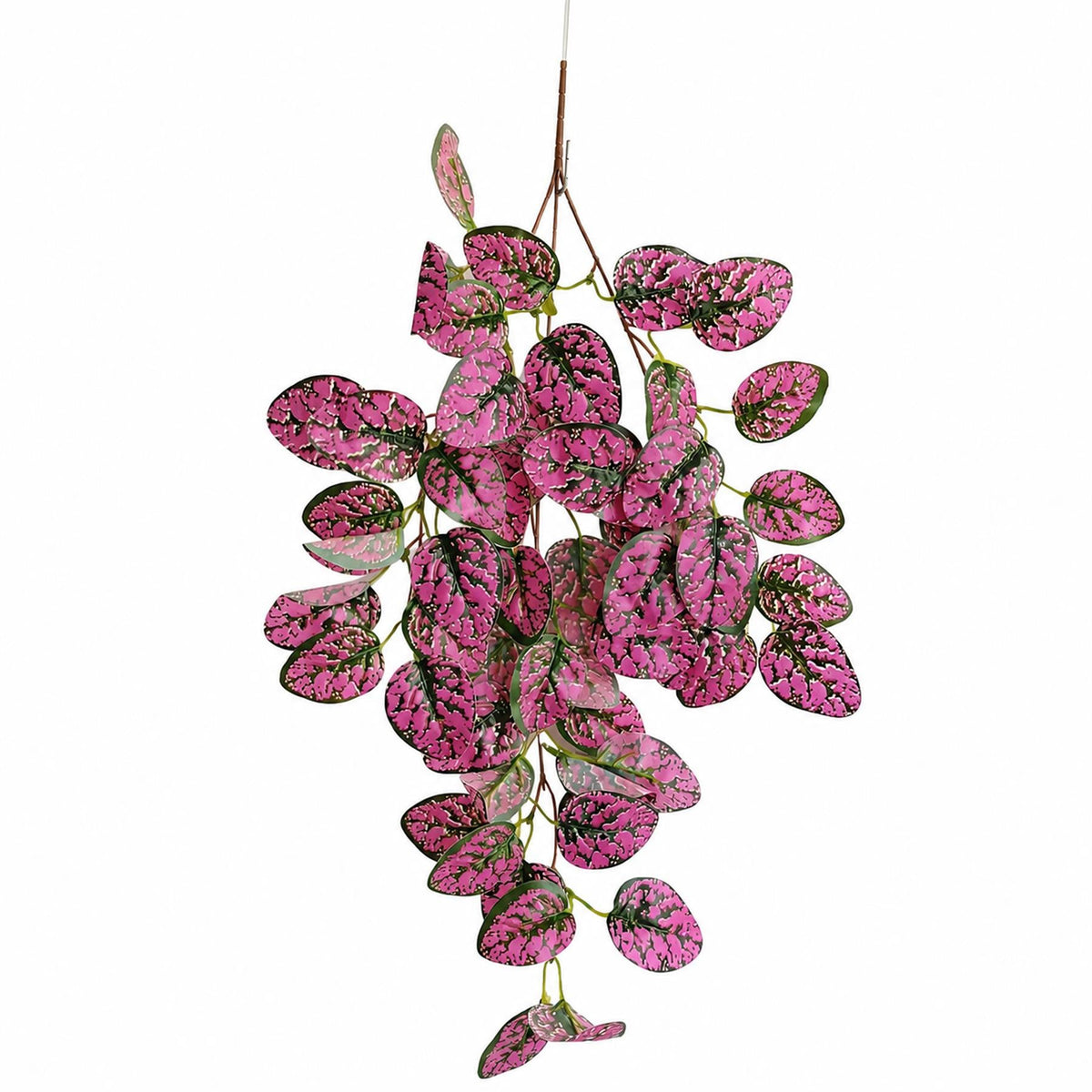 60cm Artificial Pink Polka Dot Plant Hanging Bush