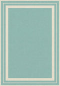 Terrace Border Aqua Rug