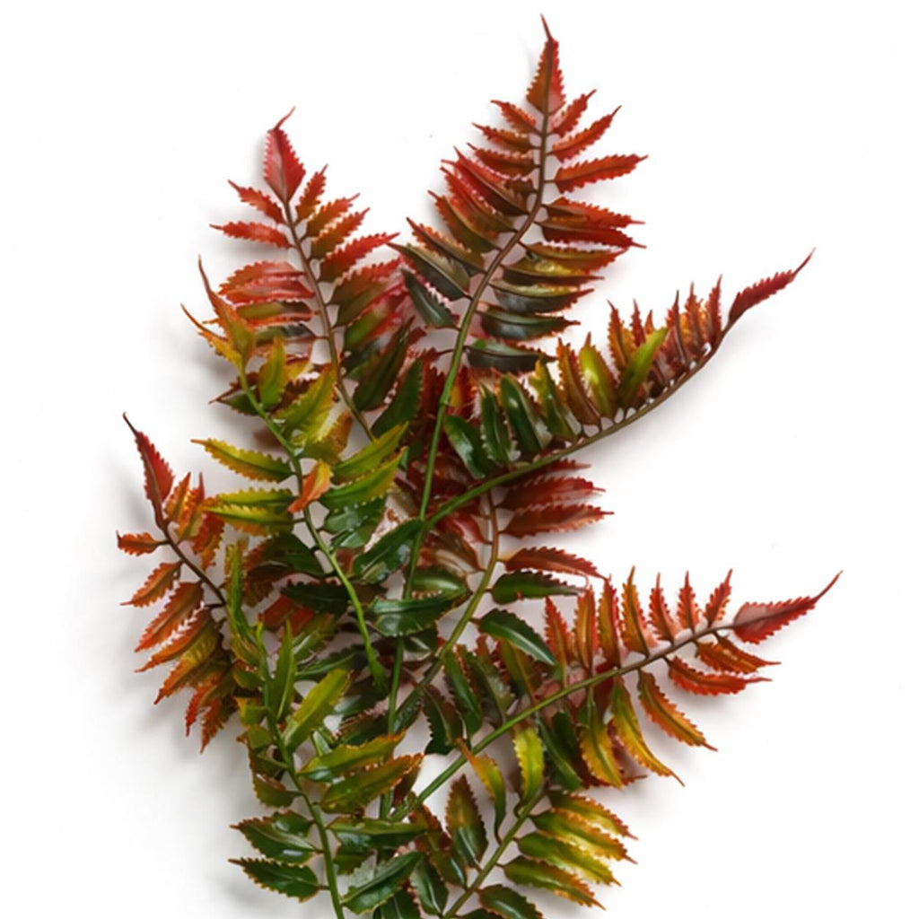 50cm Artificial Fern Spray Stem - Autumn Orange