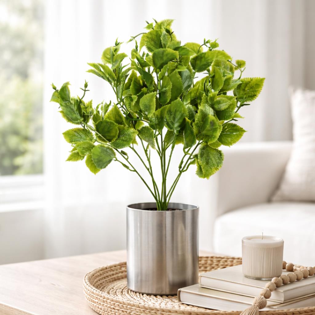 32cm Artificial Leafy Foliage Stem Plant – Faux Green Decorative Fillers