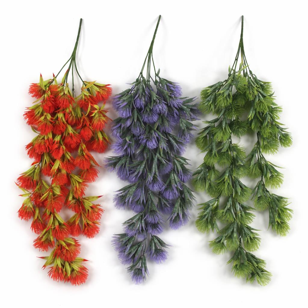 75cm Artificial Purple Thistle Trailing Hanging Plant Faux Floral