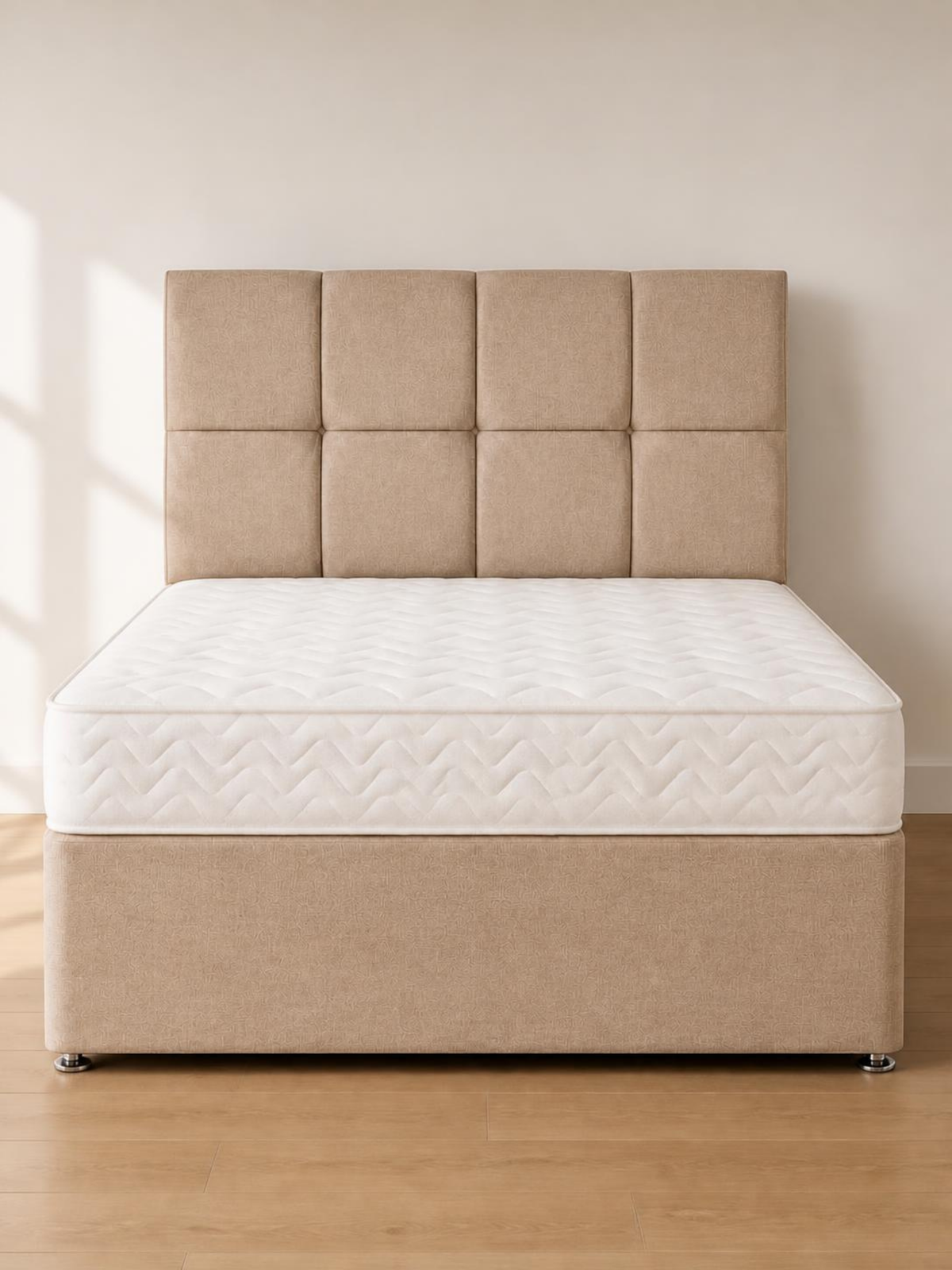 Albert Ottoman Storage Divan Set & 24" Headboard Package Deal – front view