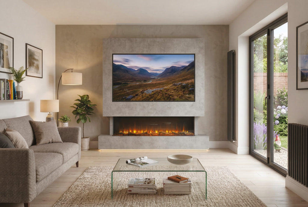 Katell Aprila media wall electric fireplace