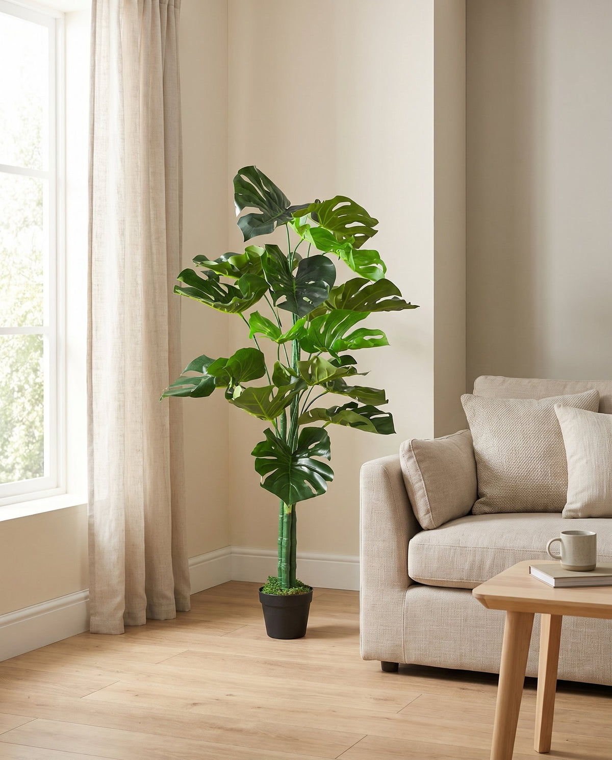 Artificial Monstera Plant - 120cm Monstera styled in a room