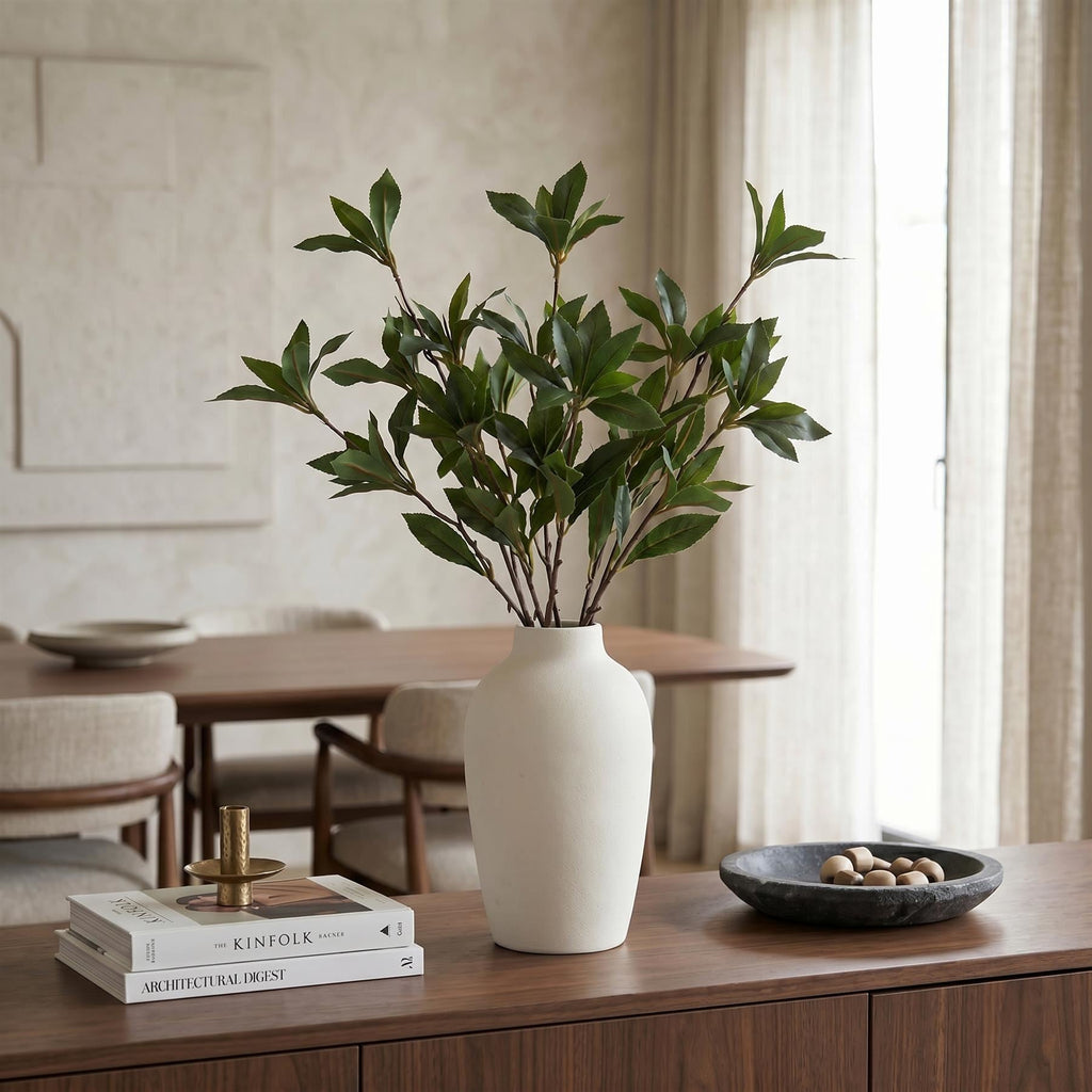 Pack of 6 x 55cm Artificial Laurel Leaf Spray Stem