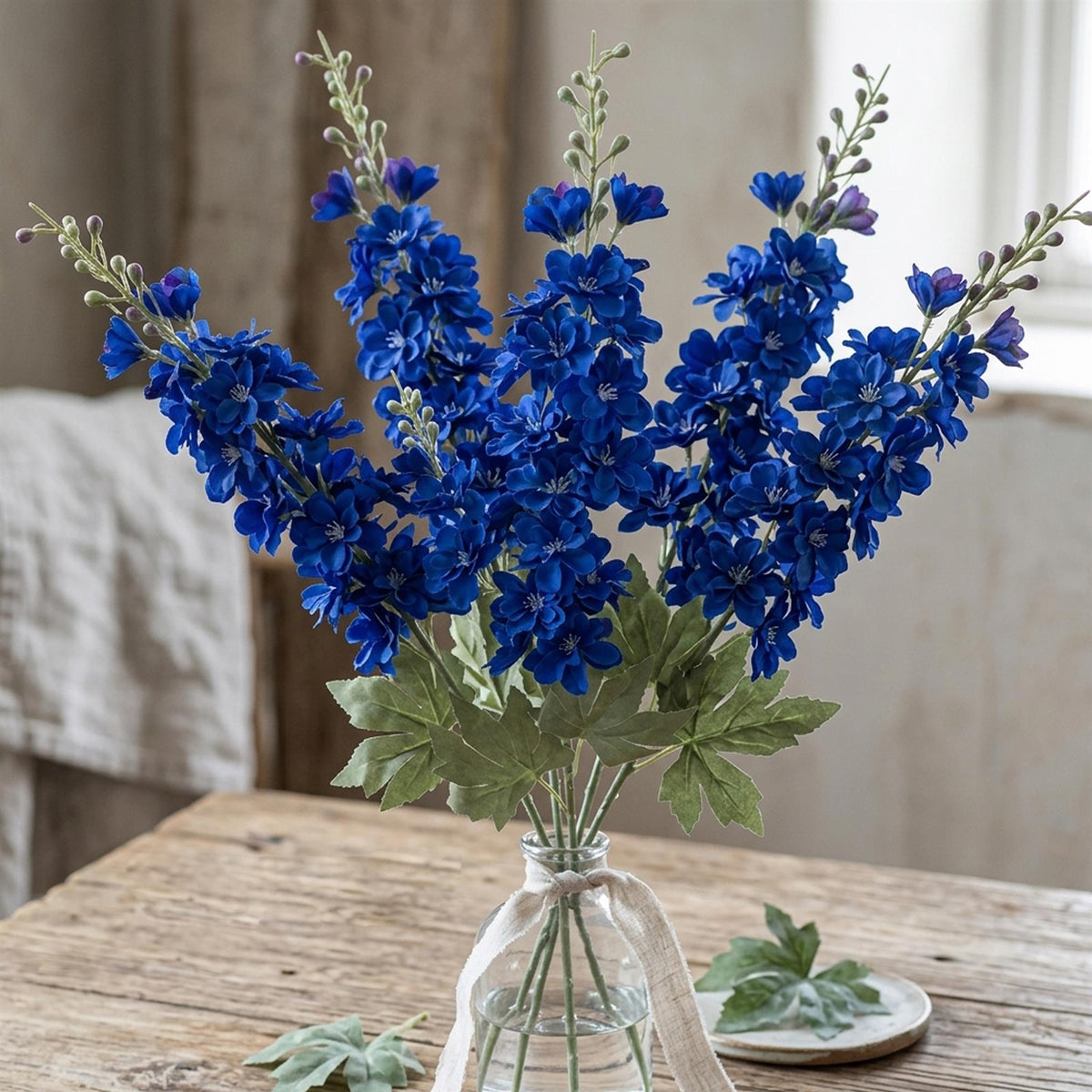 85cm Artificial Blue Larkspur Flower Stem