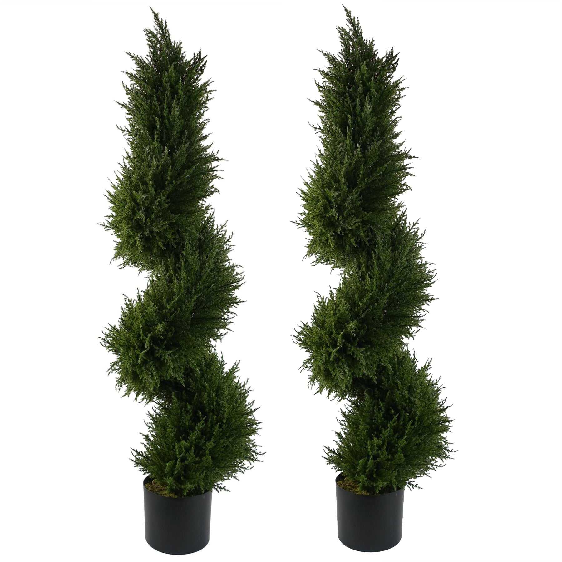 Pair of 120cm Premium Artificial Cypress Sprial Topiary