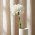 50cm Single White Carnation Artificial Flower styled in a room
