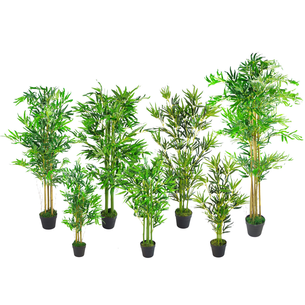 120cm (4ft) Fat Leaf Artificial Bamboo Plants Trees - XL