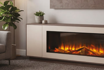 Katell Bari media unit electric fireplace