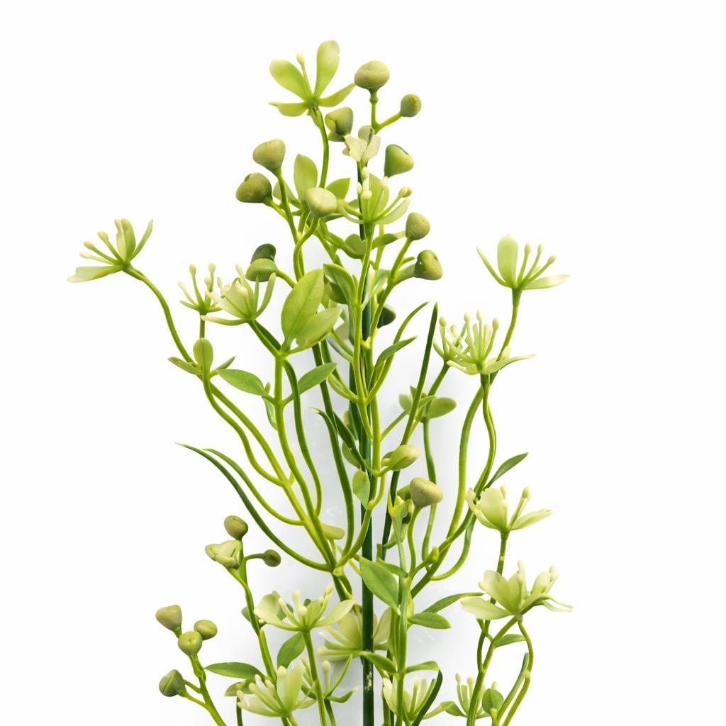 48cm Artificial Wild Berry Blossom Spray Stem – Faux Green Floral Filler