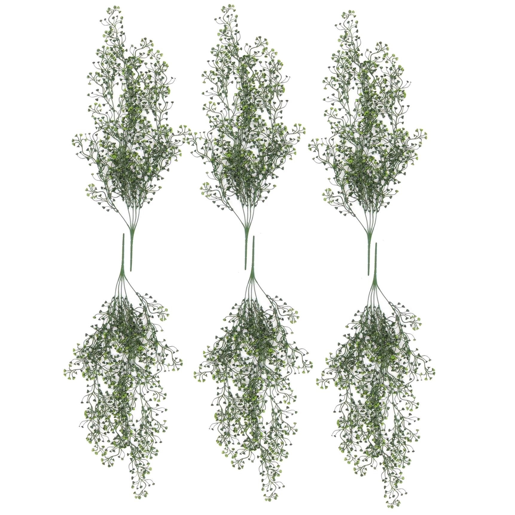 Pack of 6 x Hanging UV and Fire Resistant Artificial String Pearl Plant 75cm