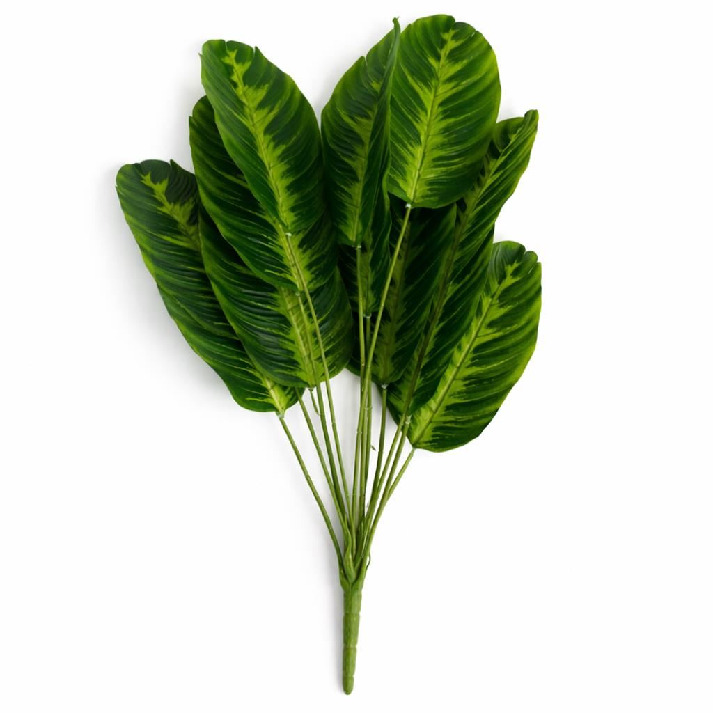 Pack of 6 x 65cm Artificial Dieffenbachia Style Stem Plant Large Faux Green Foliage Arrangement