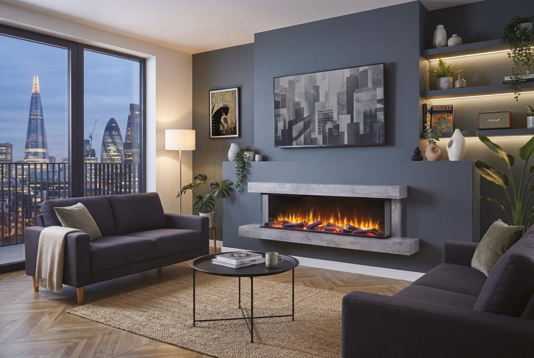 Katell Cento Deep electric fireplace