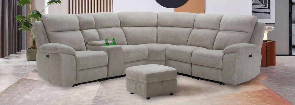 Clayton modular corner recliner group in Oatmeal