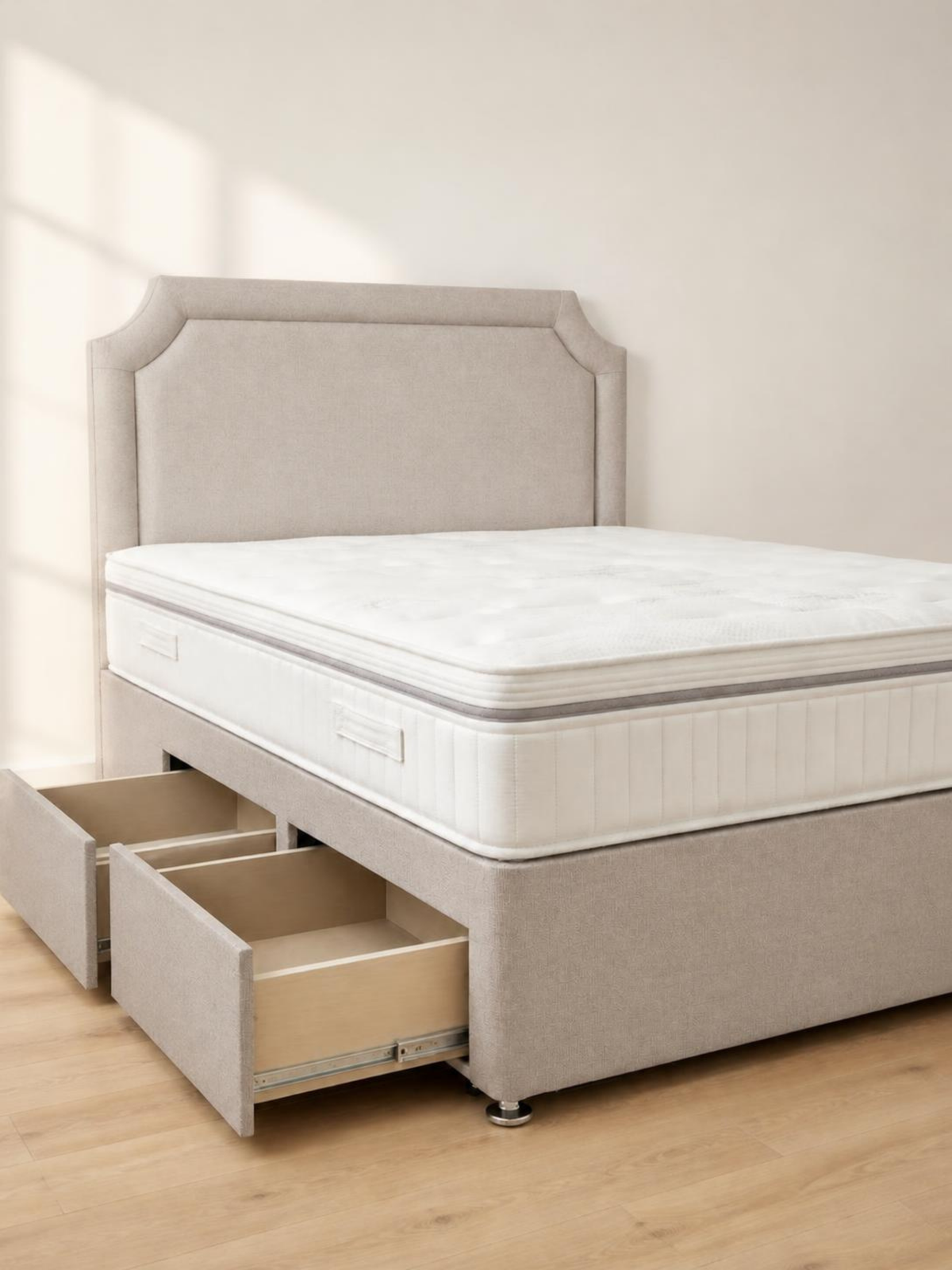 Clydebank Comfort Divan Set – drawers open