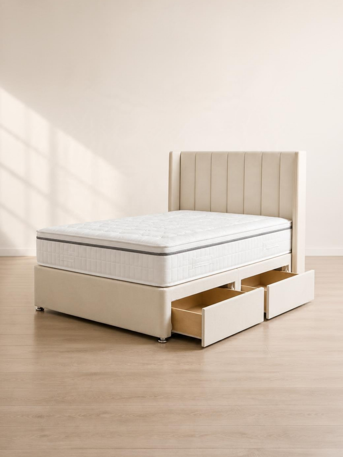 Double 2 Drawer Divan Set – drawers open