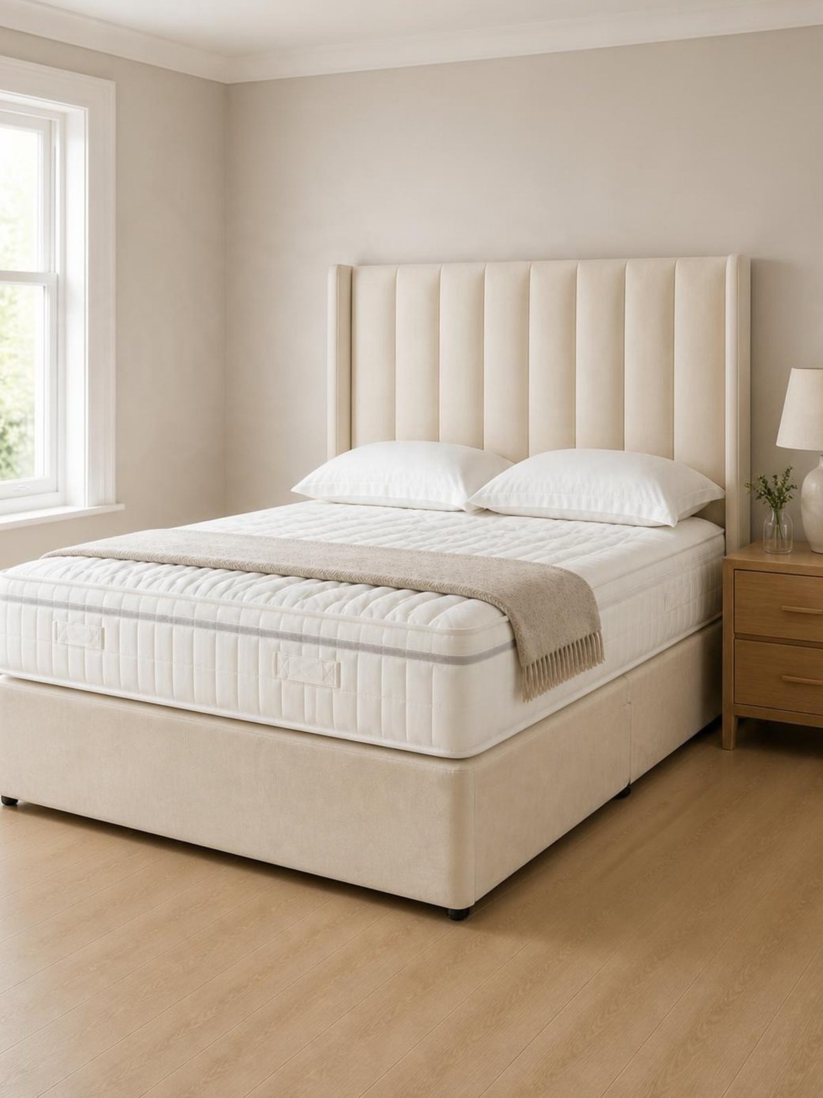 Double 2 Drawer Divan Set – in a bedroom