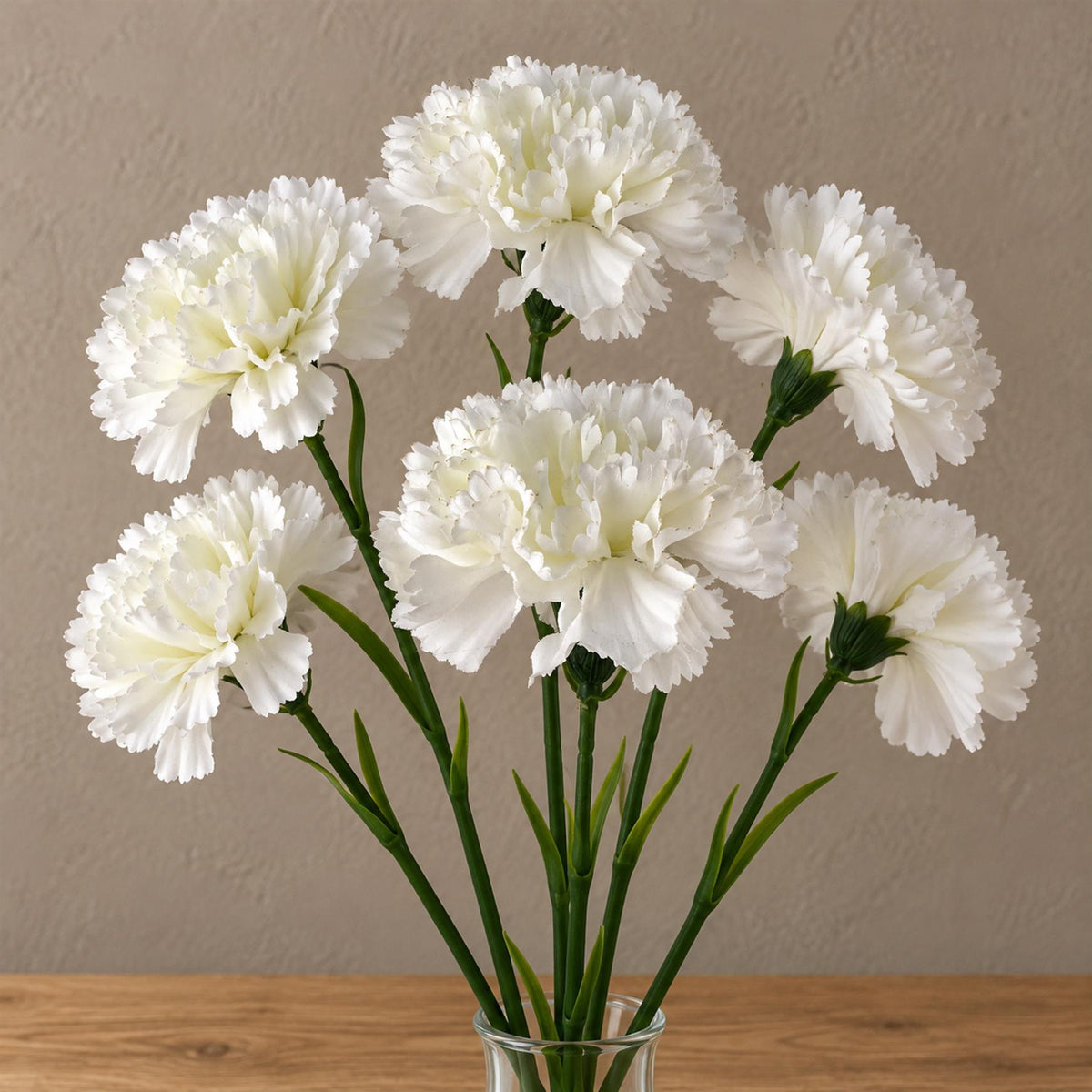 Pack of 6 x 57cm White Carnation Artificial Flowers