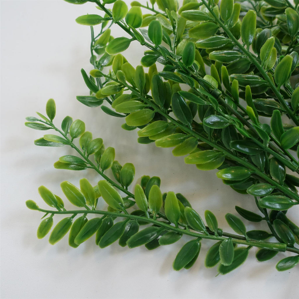 32cm Artificial Boxwood Style Foliage Spray Stem – Faux Green Leaf Bush
