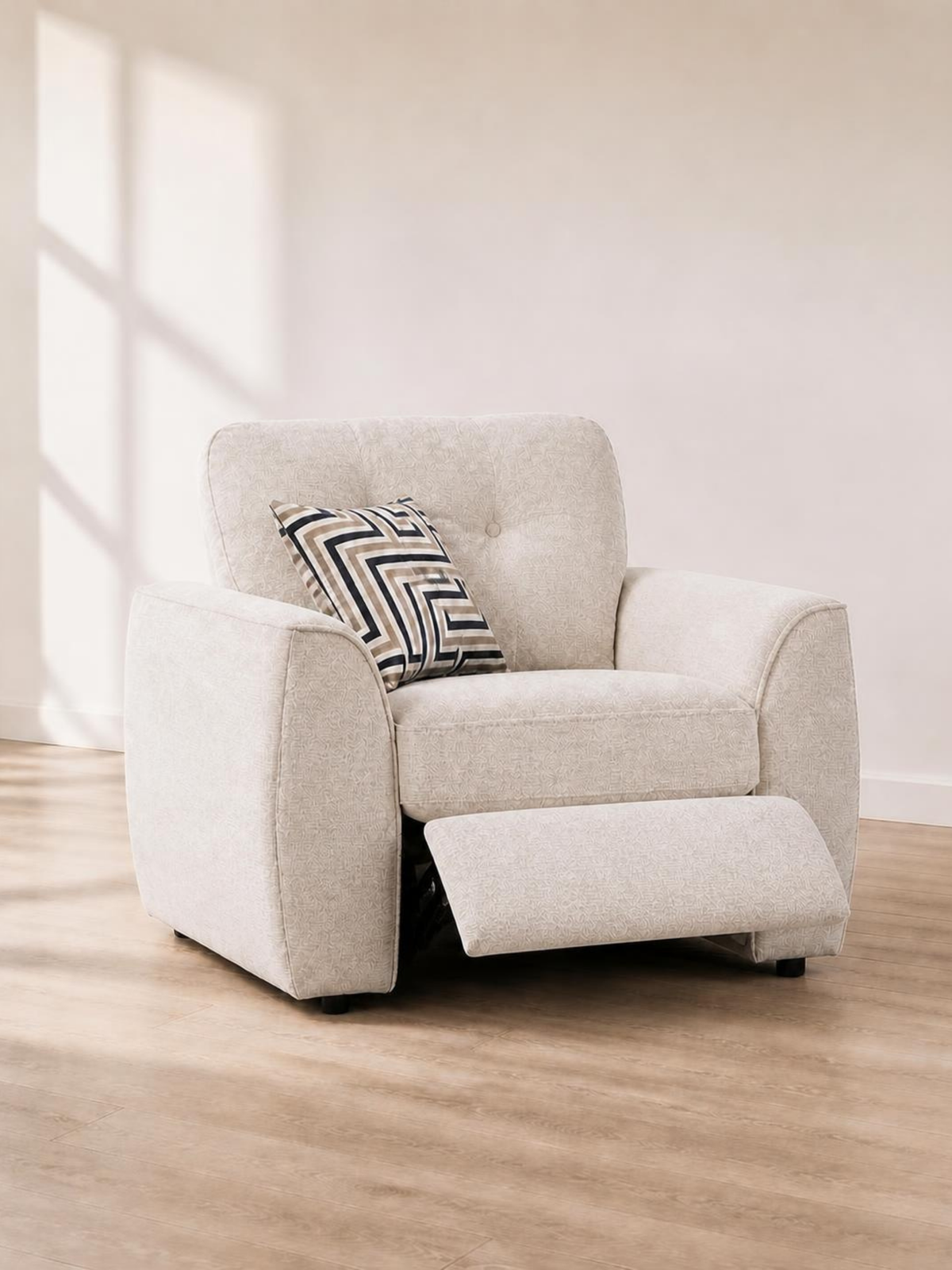 Daniel Chair with Electric Recliner – reclined with footrest raised