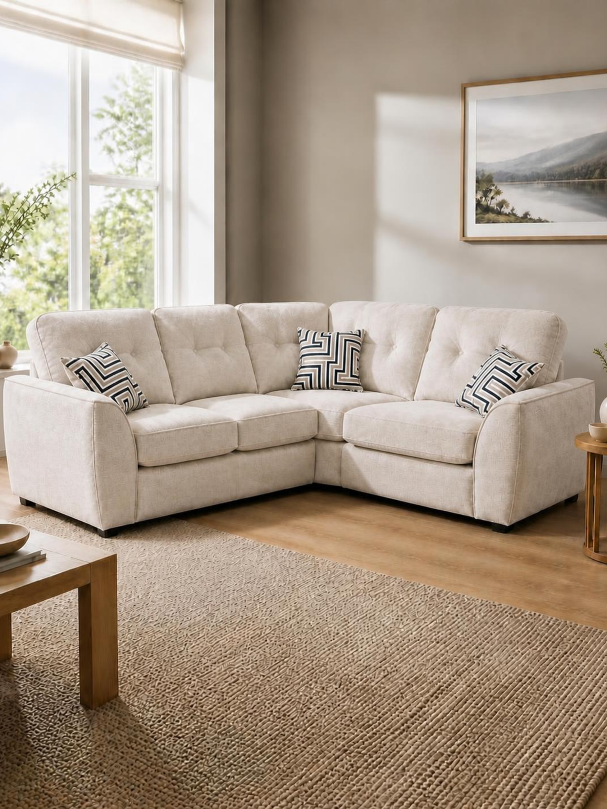 Daniel Corner Sofa 2C1 with Electric Recliners – in a living room