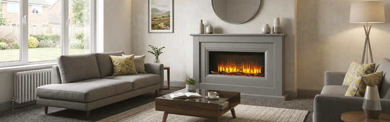 Katell Delfina electric fireplace suite