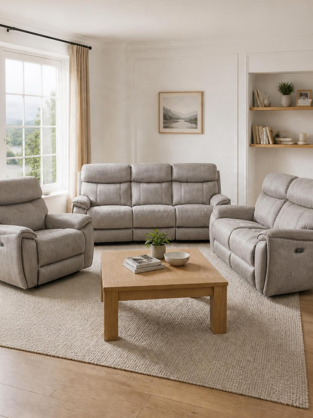 The Dream 2000 recliner sofa in Silver – in a living room
