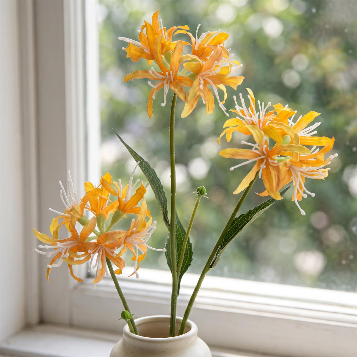 72cm Artificial Yellow Spider Lily Stem