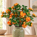 Pack of 6 x 60cm Flower Foliage Spray - Orange styled in a room