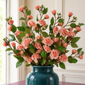 Pack of 6 x 90cm Artificial Pink Rose Stem styled in a room