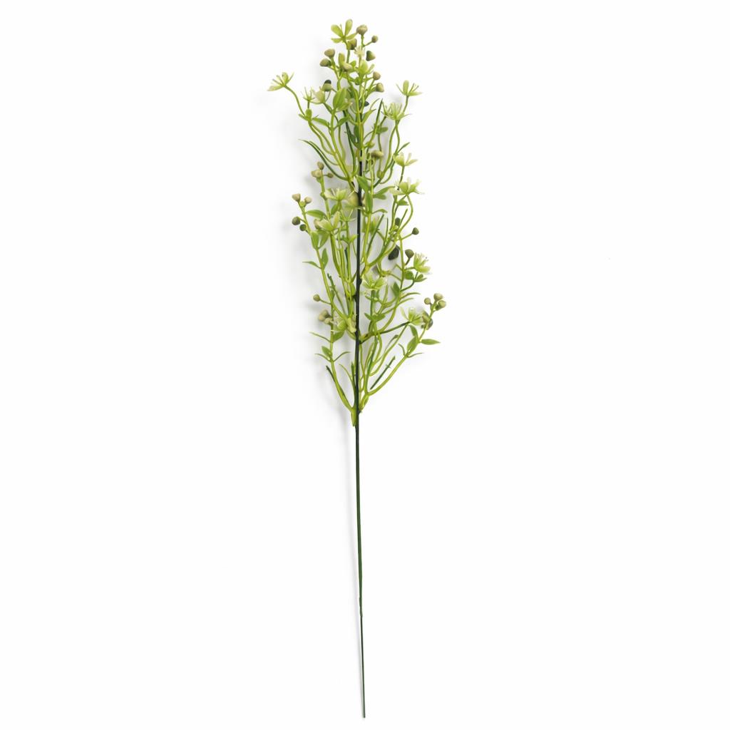 48cm Artificial Wild Berry Blossom Spray Stem – Faux Green Floral Filler