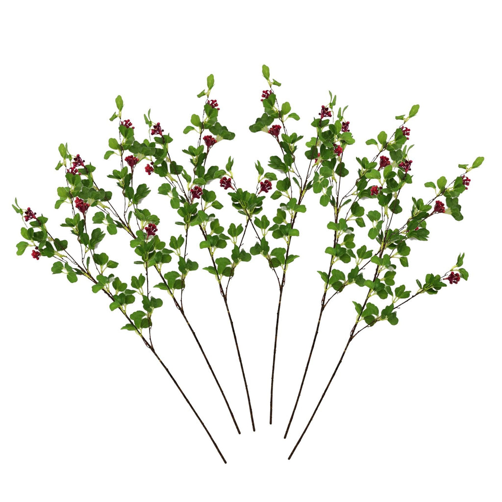 Pack of 6 x 90cm Artificial Berry Foliage Spray Stem