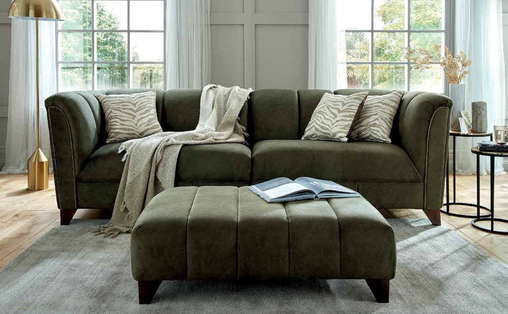 Florida fabric sofa range with fluted footstool