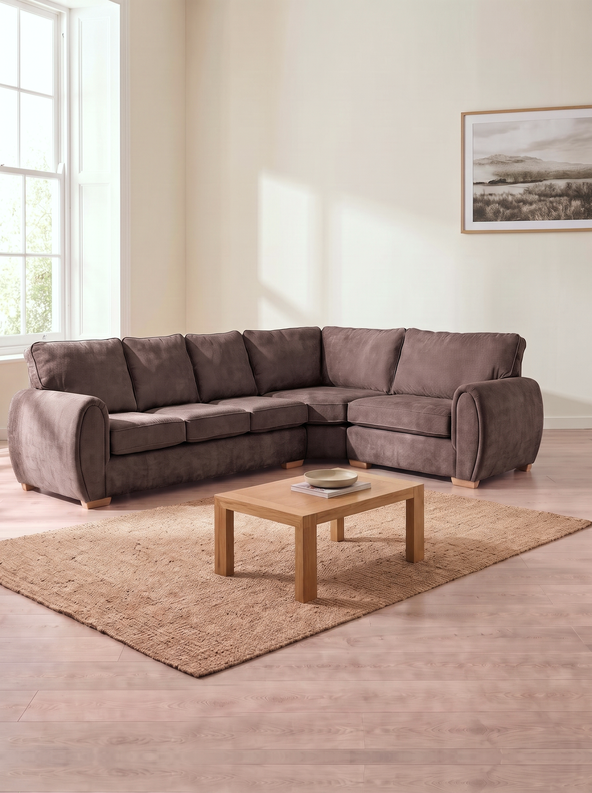 Freya 3 Corner 1 Sofa – in a living room