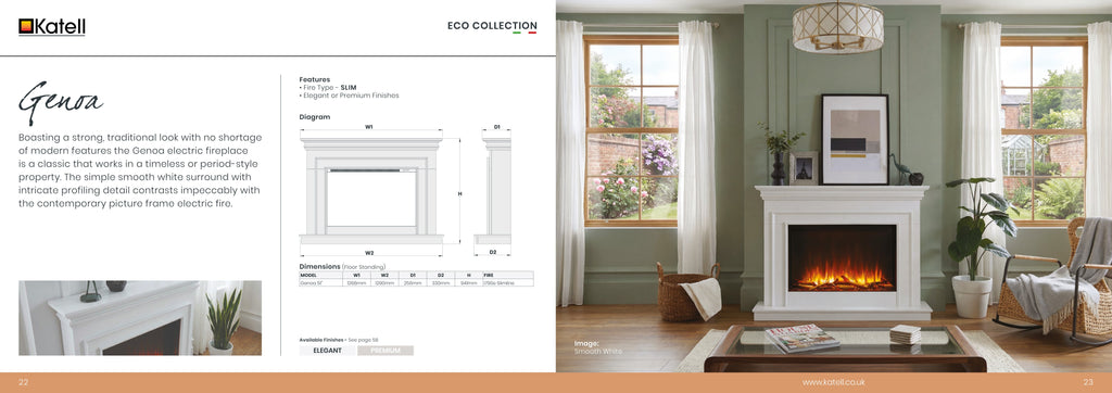Katell Genoa electric fireplace in a room setting