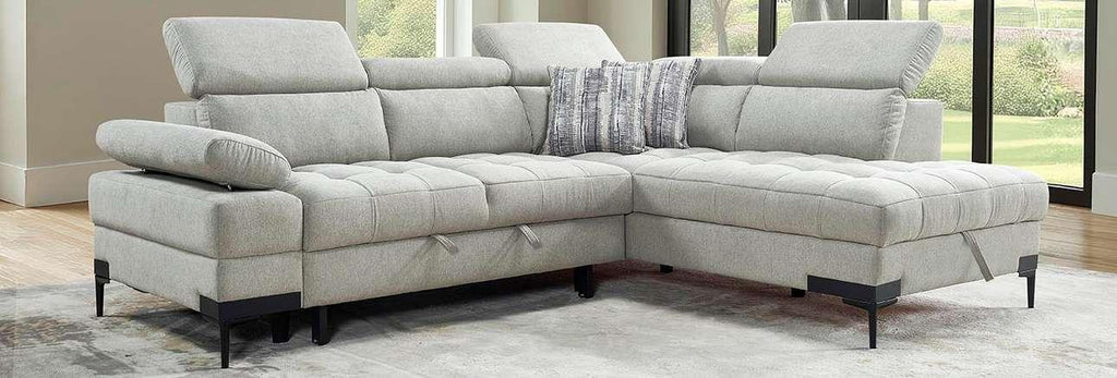 Hugo sofa bed sectional with storage in Greige