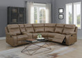 Kendal tan tech-fabric modular recliner corner group