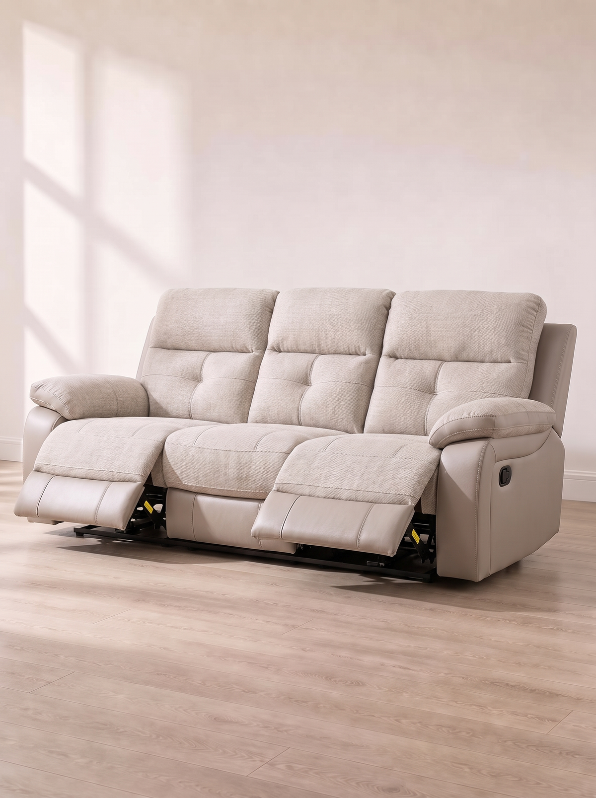 Kinloch Recliner Suite – fully reclined with footrest raised