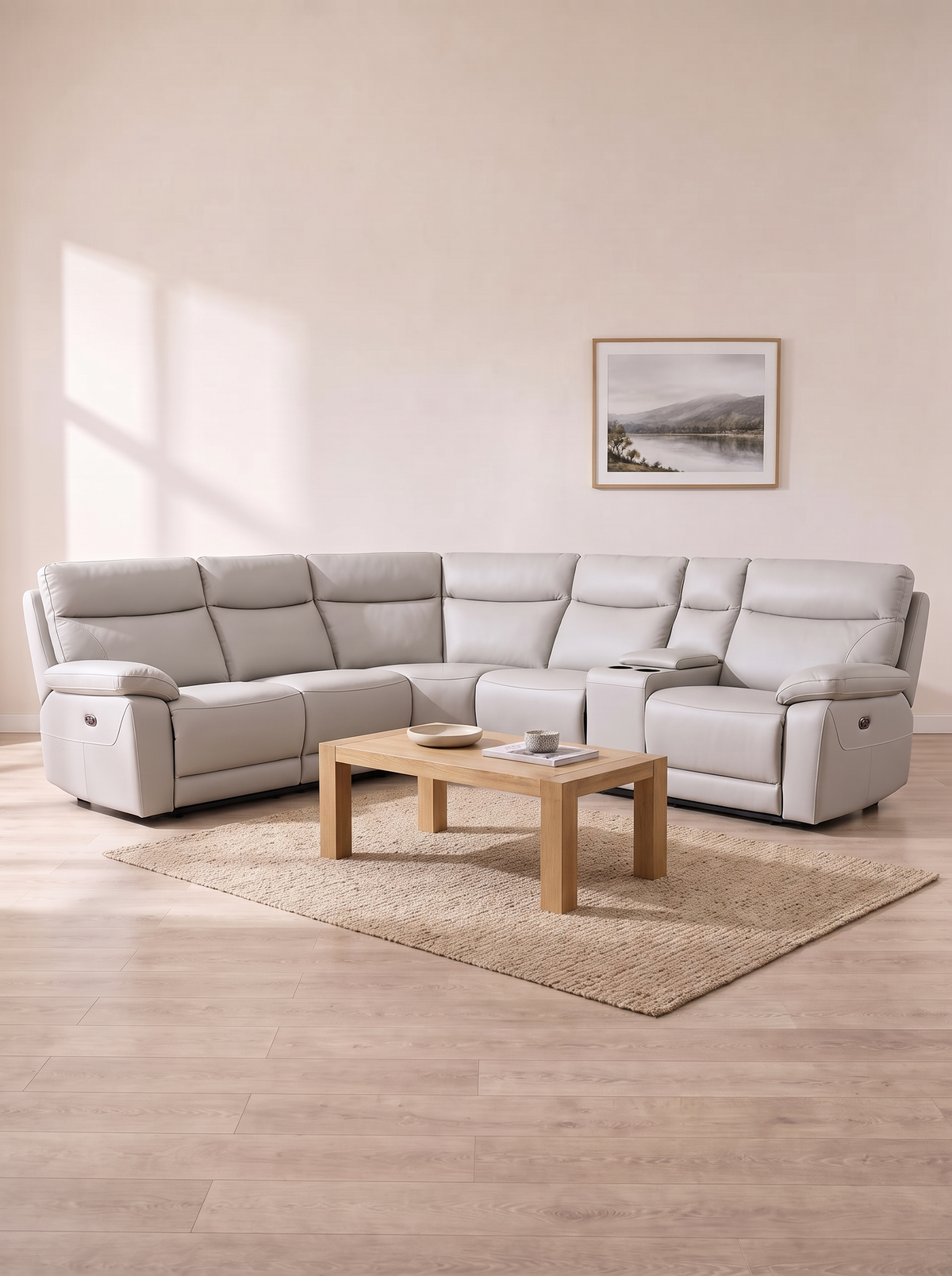 Lomond Corner Power Recliner Suite – in a living room