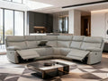 Lomond grey leather power recliner corner group