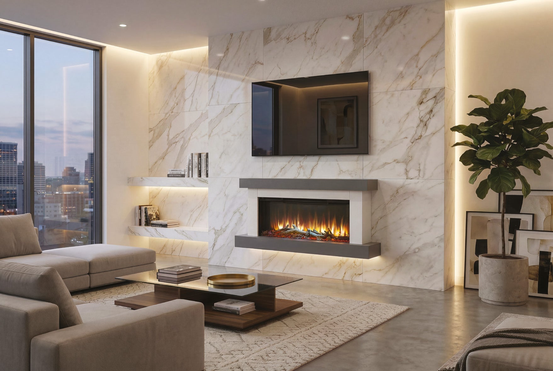 Katell Loreto wall-mounted electric fireplace