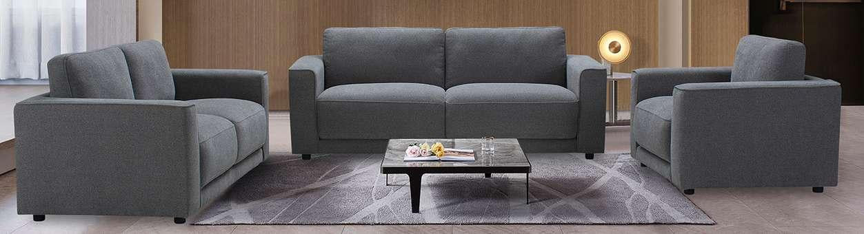 Luna contemporary sofa in Pewter