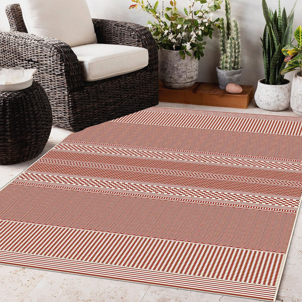 Duo Weave Fine Weave Rust Rug