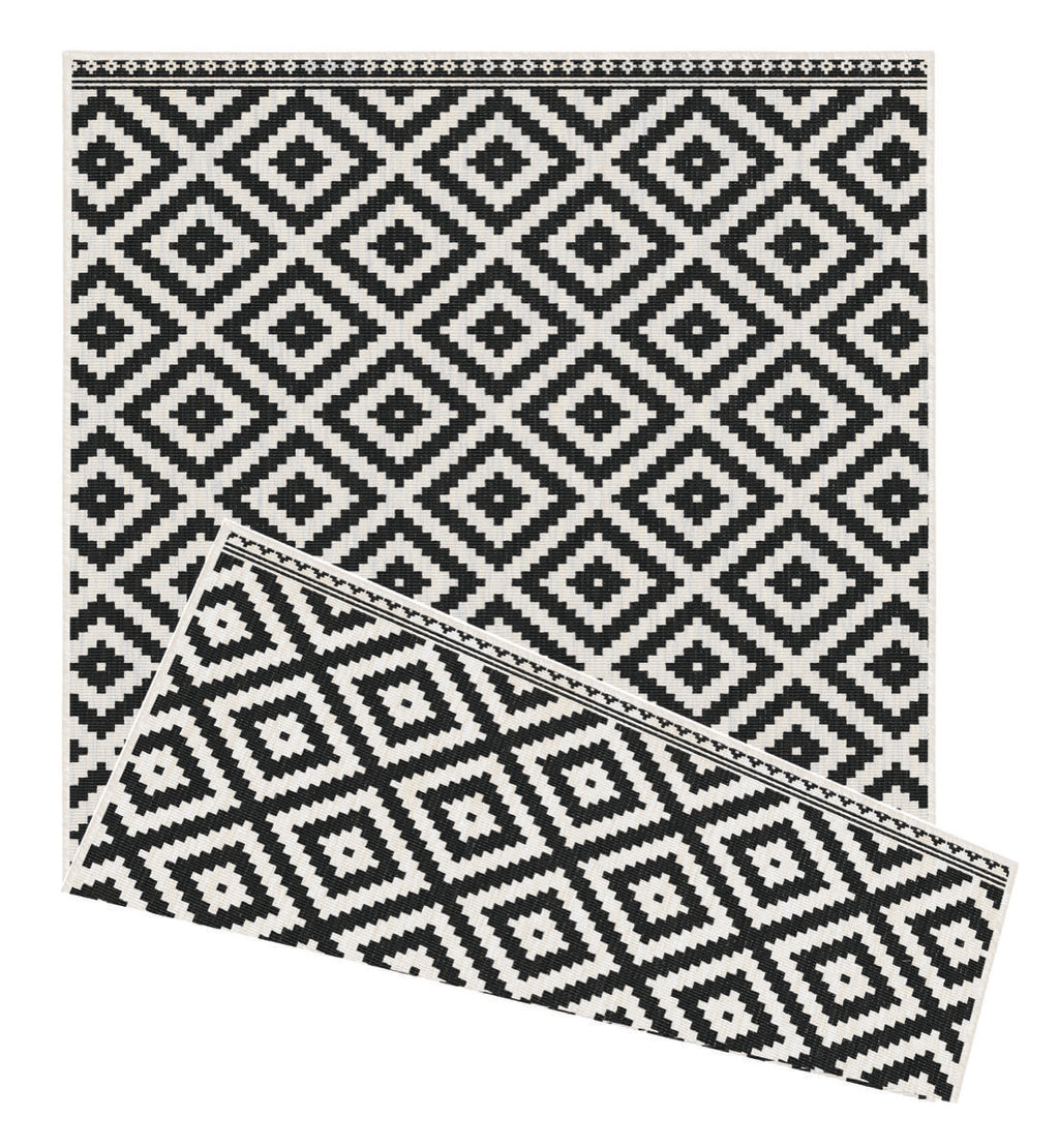 Duo Weave Modern Geo Black Rug