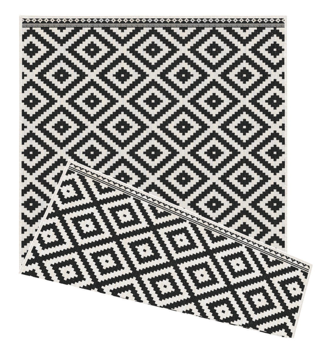 Duo Weave Modern Geo Black Rug
