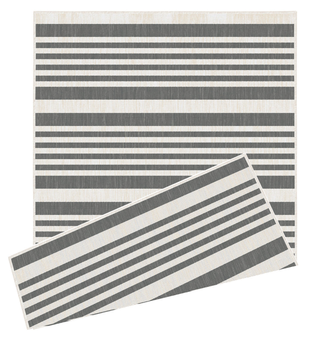 Duo Weave Modern Stripes Grey Rug