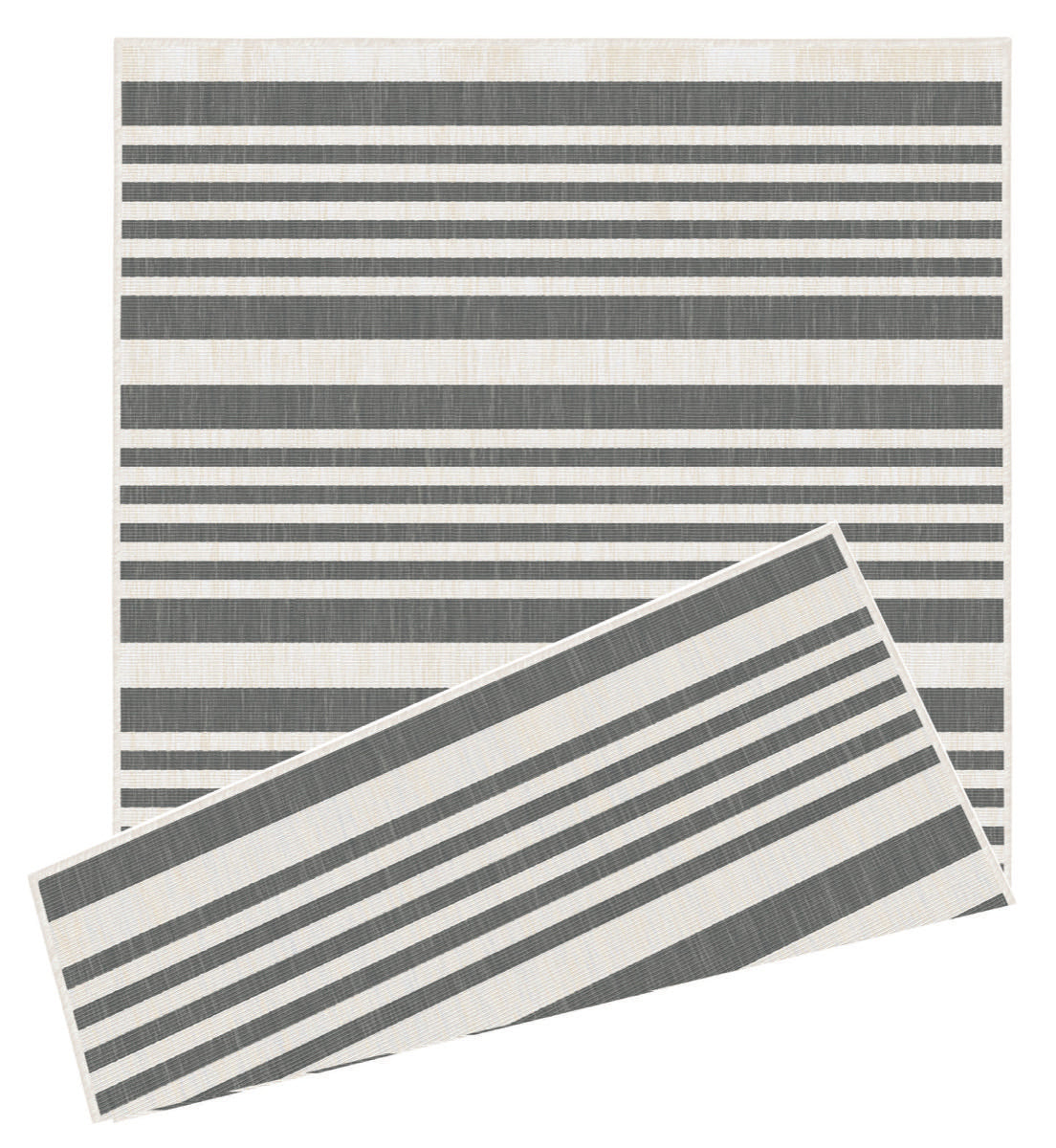 Duo Weave Modern Stripes Grey Rug