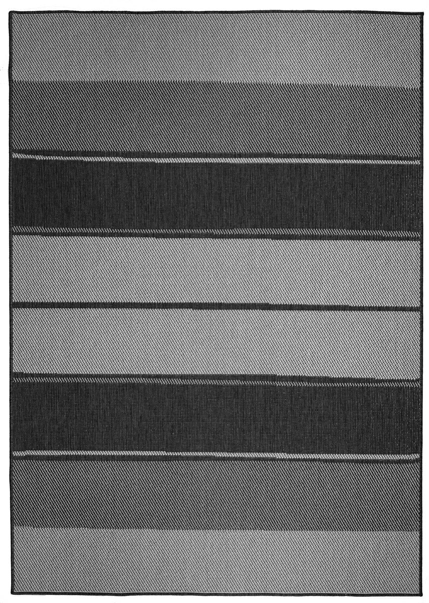 Duo Weave Tonal Stripes Charcoal Rug